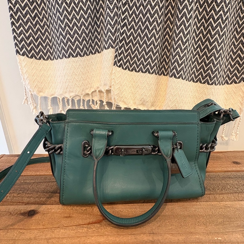 Coach Teal Leather Satchel